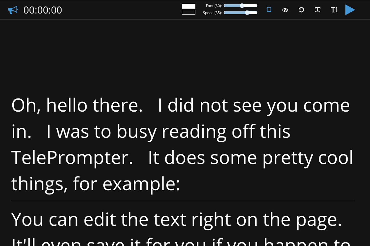 App Preview for Teleprompter