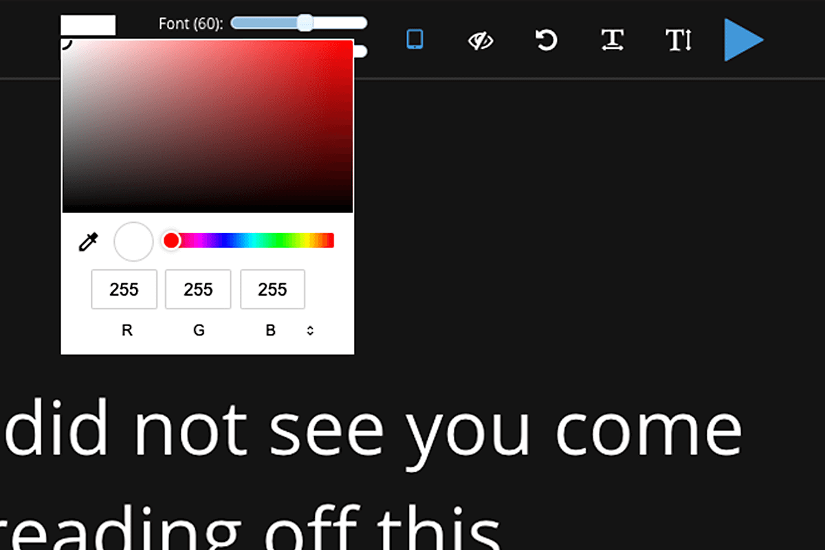Color Picker for Teleprompter